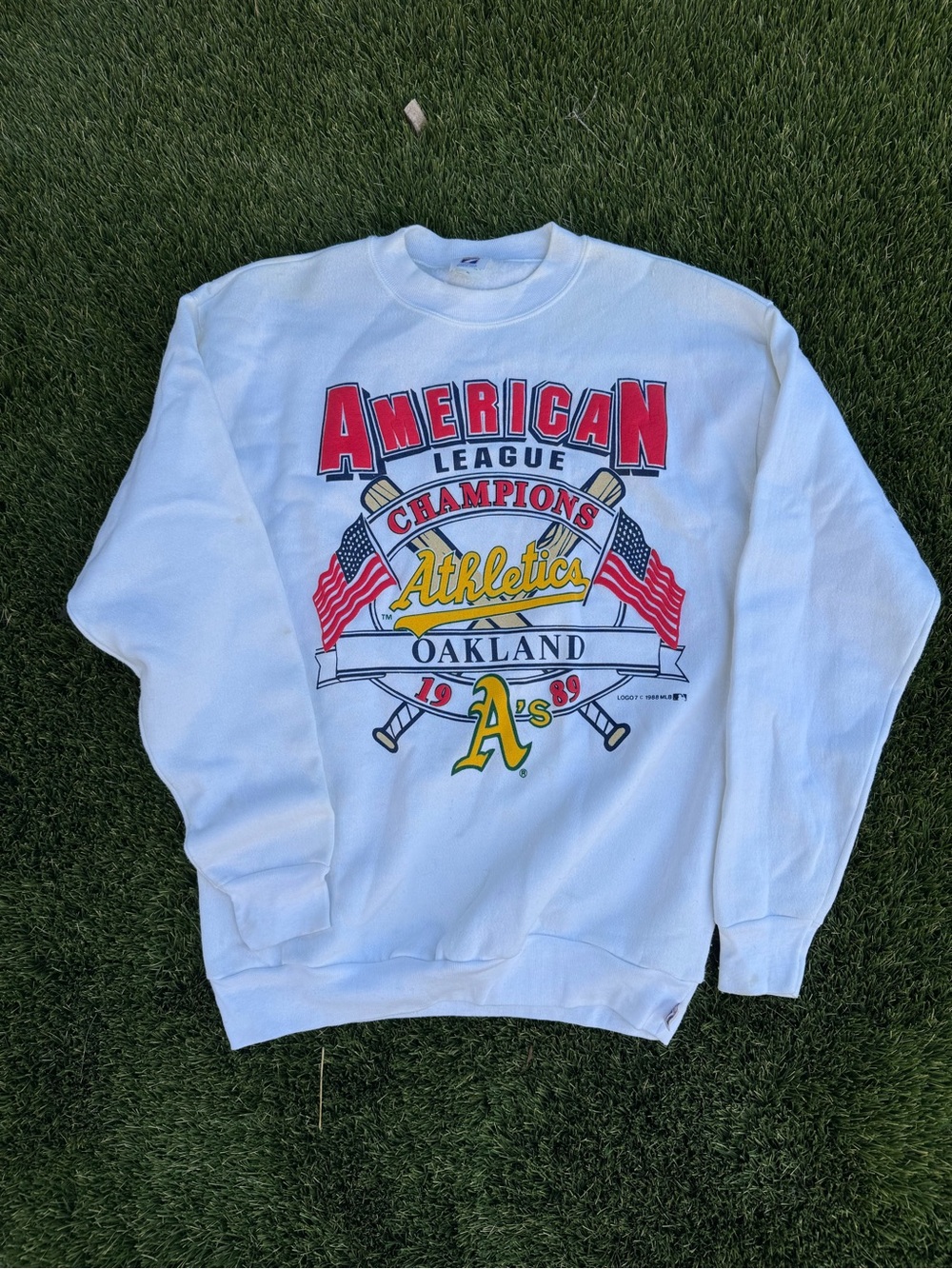 Vintage 1989 AL Champs Oakland Athletics MLB Sweatshirt XL
